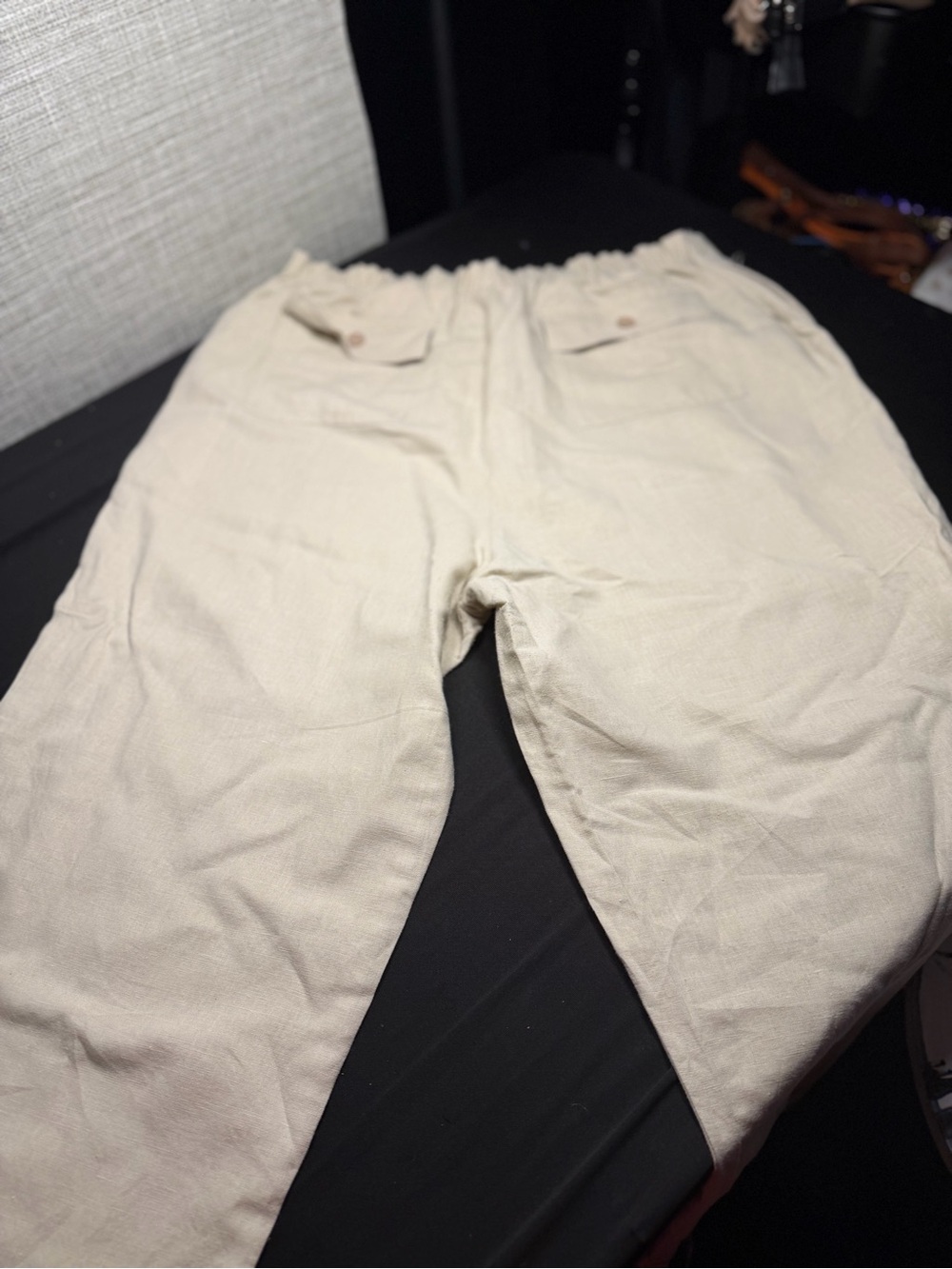 Womens Casual Drawstring Pants in Cream - Picture 4 of 4